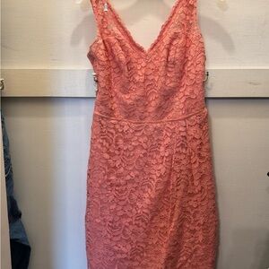 David’s Bridal Elegant Pink Lace Dress